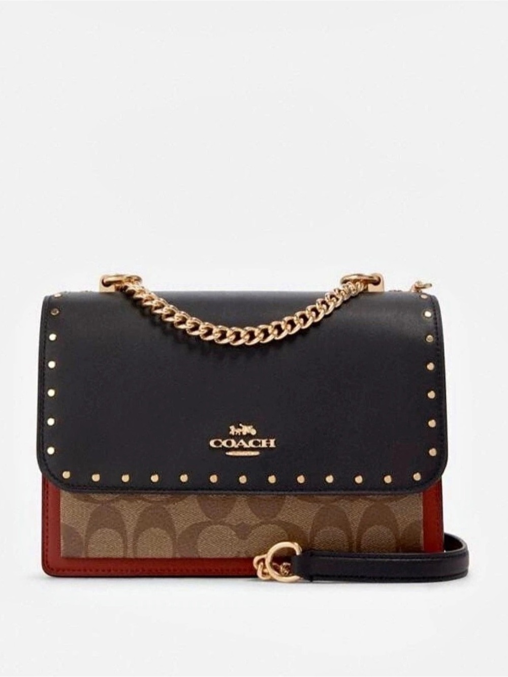 NWT Coach Klare Crossbody In Signature Canvas With Rivets Klare Studded Signatur